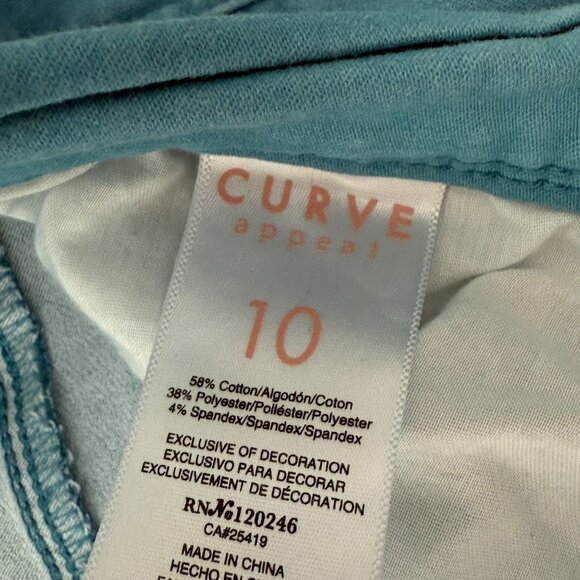 Curve Appeal Jeans Womens 10 High Rise Stretch Casual Comfort Minimalist Jegging - Picture 8 of 13